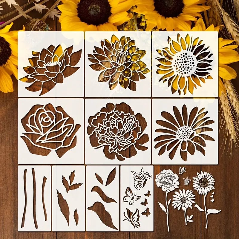Blooming Flowers Stencil Set | Versatile | Reusable | Petalcraft