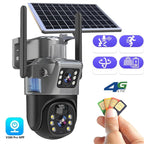 Security Camera Solar Dual-Lens | 360° PTZ 10x Zoom | 12,000 mAh IP66 4G WiFi | Vigiora