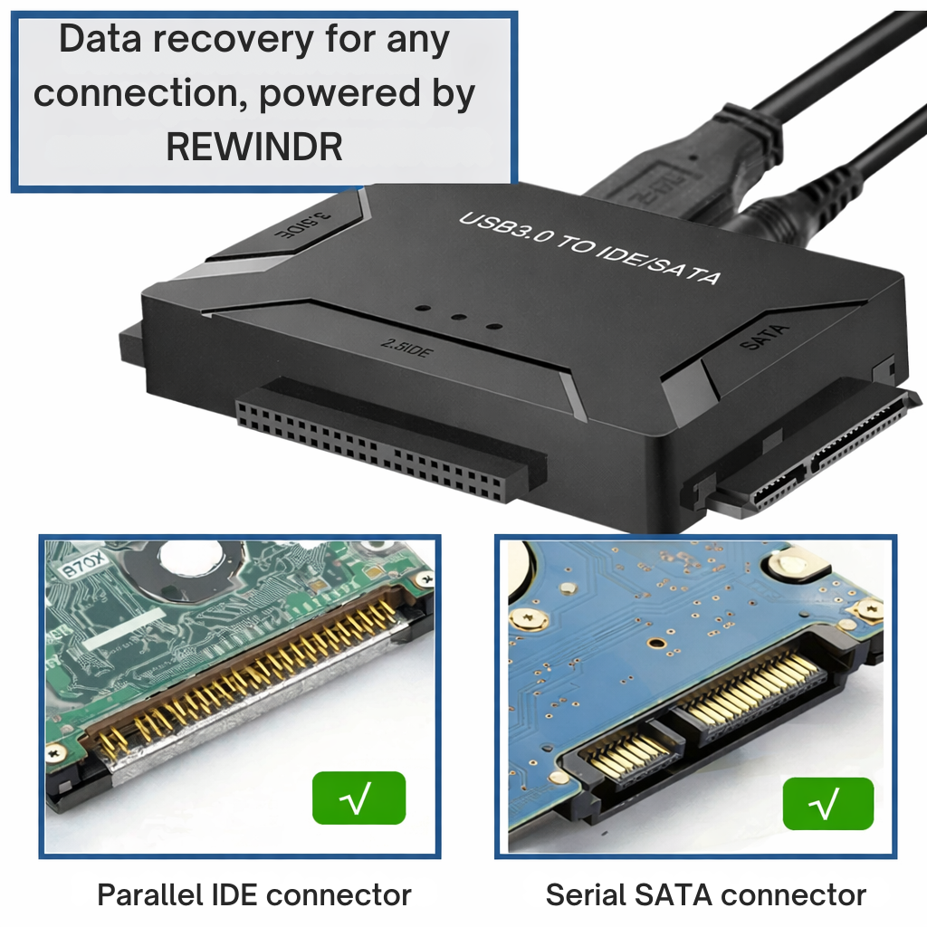 Hard Drive Adapter USB | IDE and SATA Connection | Rapid Data Access | RecoverPro