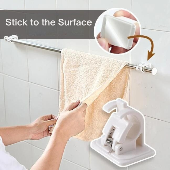 Curtain Holder Without Drilling | Adjustable & Self-Adhesive | Firm Grip | StickRod