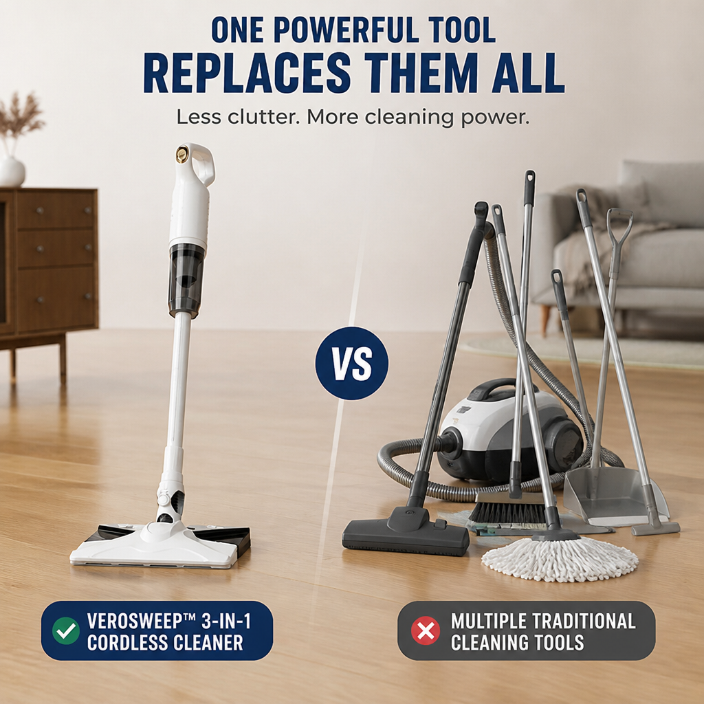 VeroSweep™ 3-in-1 Cordless Cleaner — Unlock Weightless, Deep Cleaning Freedom for a Breathably Fresh Home