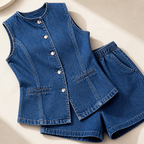 Luminara™ Sleeveless Denim Co-Ord Set — Own Effortless Cool Confidence All Day Long