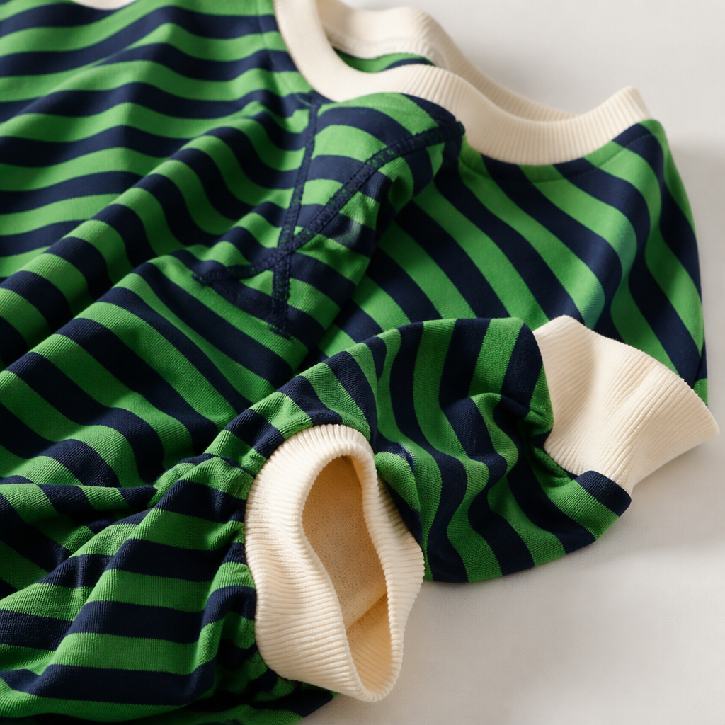 VeroLuxe™ Casual Long Sleeve Round Neck Striped Shirt — Wrap Yourself in Soft Confidence and Effortless Style All Day