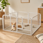 Dog & Small Pet Playpen 120x60x60cm | Foldable Heavy-Duty Metal Fence | Stainless Steel Panels