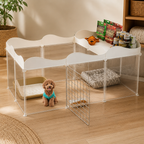 Indoor Small Dog Playpen | Foldable Design | Built-In Toilet Area | Easy Assembly