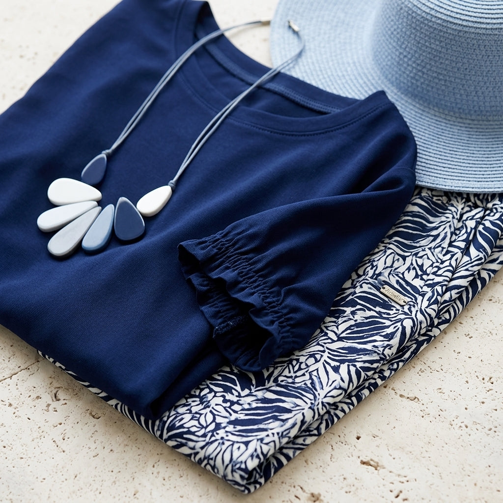 Ariselle™ – Relaxed Two-Piece Set with Soft Top and Printed Pants