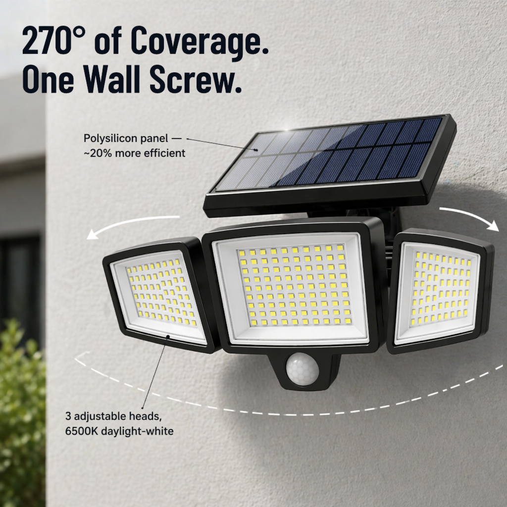 LumaRay™ — Illuminate Every Shadowy Spot With 270° of Motion-Activated Solar Light