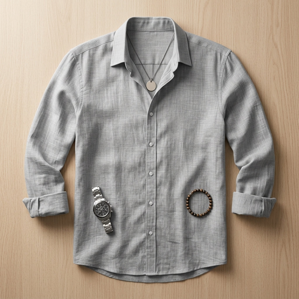 VenturoLux™ – Breezy Lightweight Cotton-Blend Long-Sleeve Shirt
