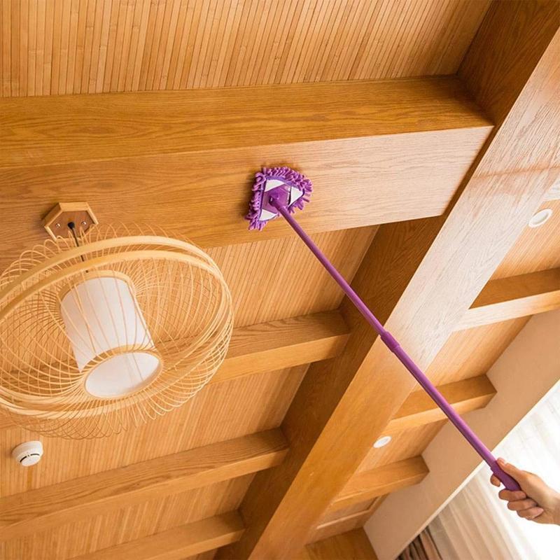 Rotatable Adjustable Triangle Cleaning Mop | 180° Rotating Mop Head | Telescopic Handle | Cleaning Mop | Mop Angle