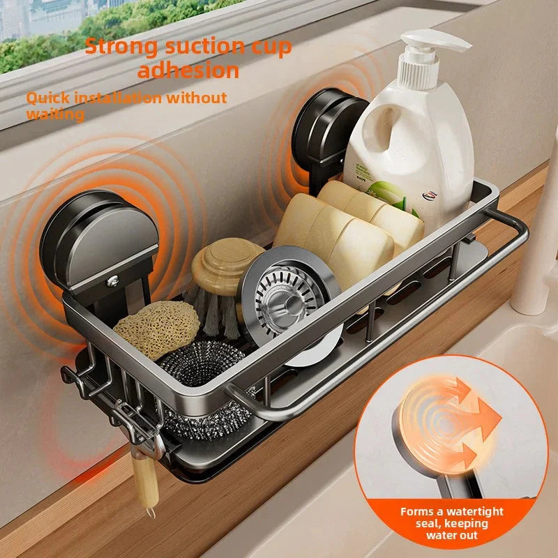 Kitchen Shelf | Powerful Suction Cup Attachment | Open Water Drainage | SnapShelf