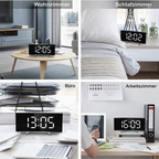 Digital Clock | LED Mirror Alarm Clock | Auto-Dimming, Glare-Free | CurveClock