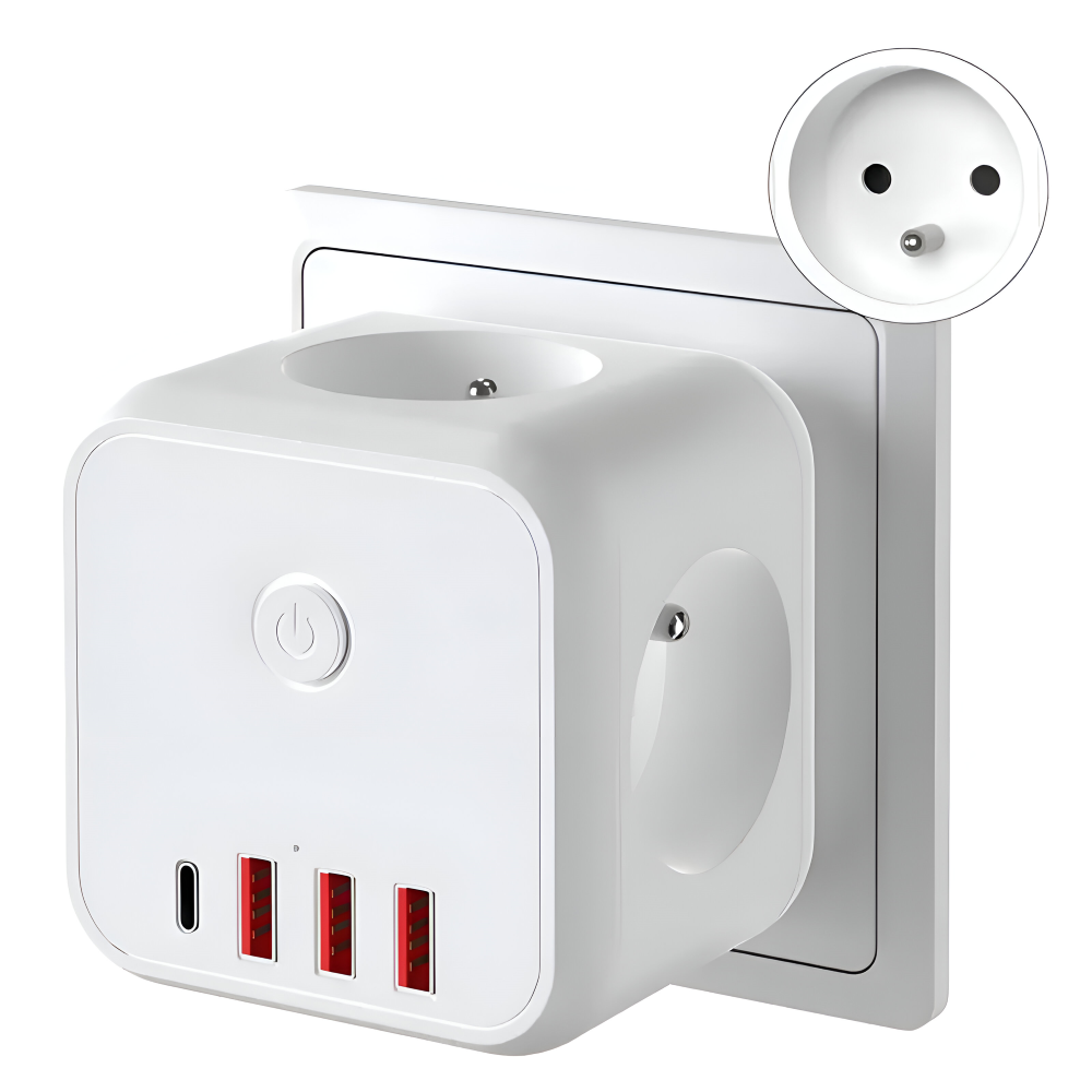 Cube Power Strip | Multiple Outlets | Overload Safeguard with On Off Switch | PowerCube