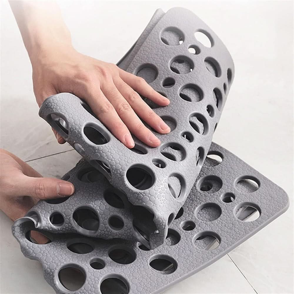 Non-slip Shower Mat PVC with TPE | Suction Cups | Drainage Holes for Water | Gripflow