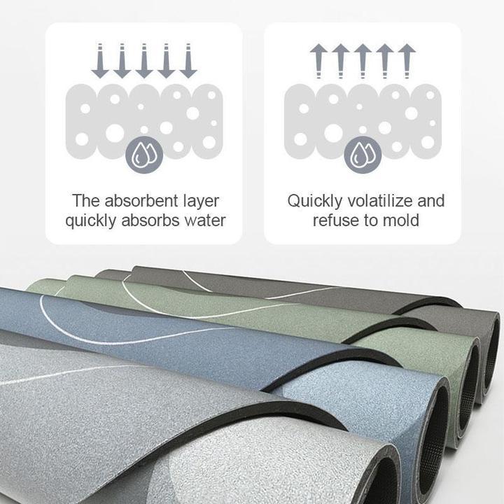 Quick-Drying Bath Mat | Ultra Absorbent Microfiber | Slip-Resistant | Aquasoft