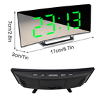 Curved LED Digital Alarm Clock | Auto Brightness | Temperature Readout | Lumiclock