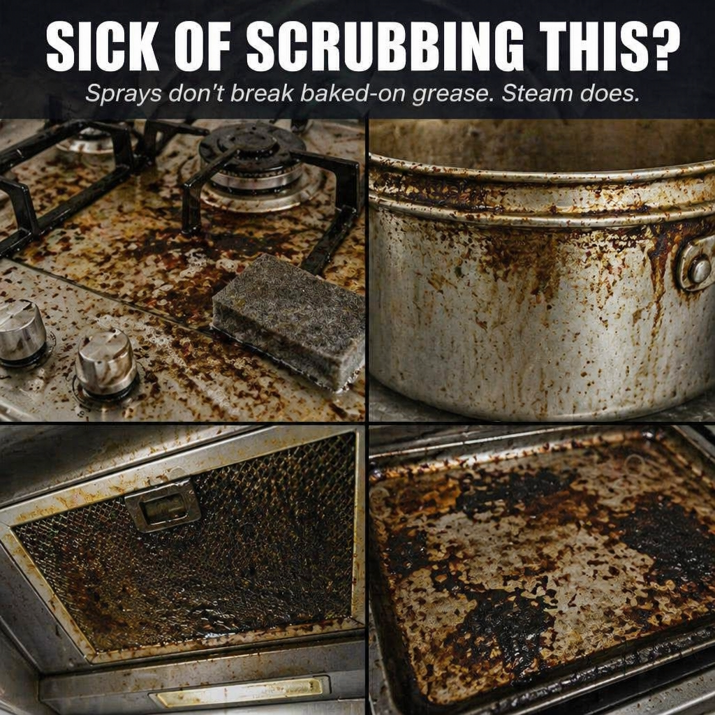 VaporaMax™ — Dissolve Baked-On Grease Fast, No Scrubbing or Chemicals Needed