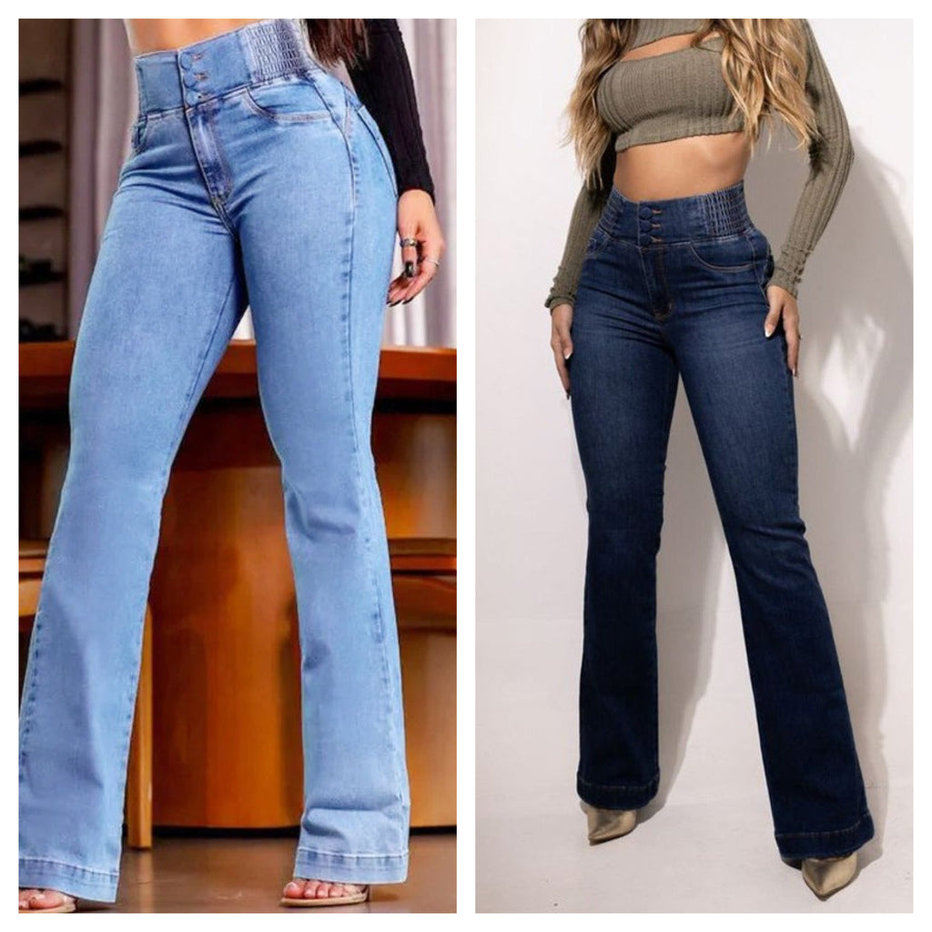 VeloraStretch™ High Waist Flare Jeans — Sculpt Your Curves and Stride with Unstoppable Confidence All Day