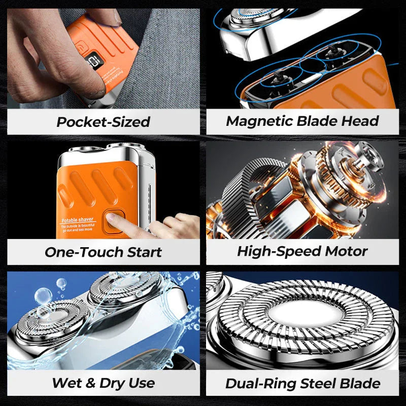 BladeRush™ — Pocket Power for a Fast, Clean Shave That Commands Attention