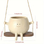 Smily Face Plant Pot | Resin Rocker Chair | Succulent & Cactus Accent | GrinPot