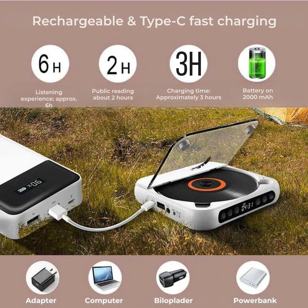VivaPulse™ Portable CD Player — Unleash Your Music’s Pure Passion Everywhere You Go