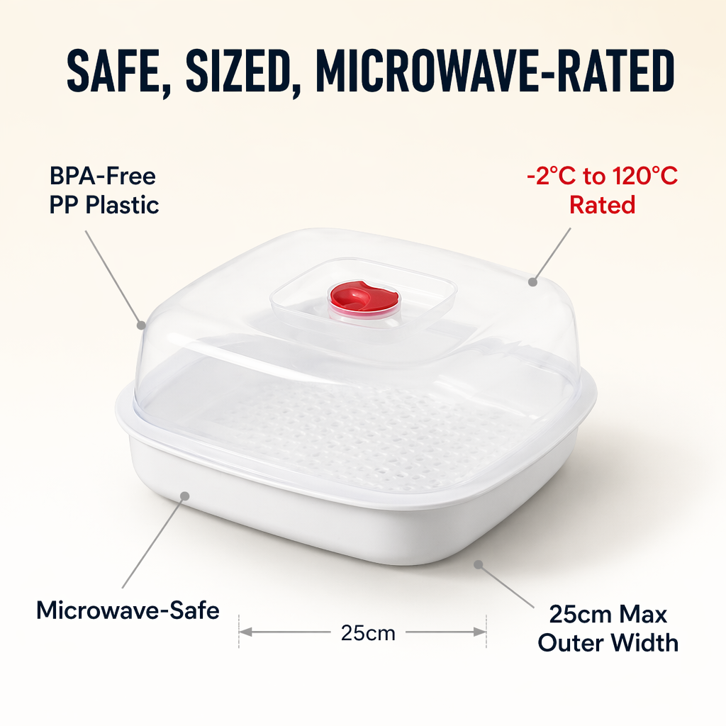 VaporLux™ — Steam Fish, Dumplings & Veggies Straight in Your Microwave
