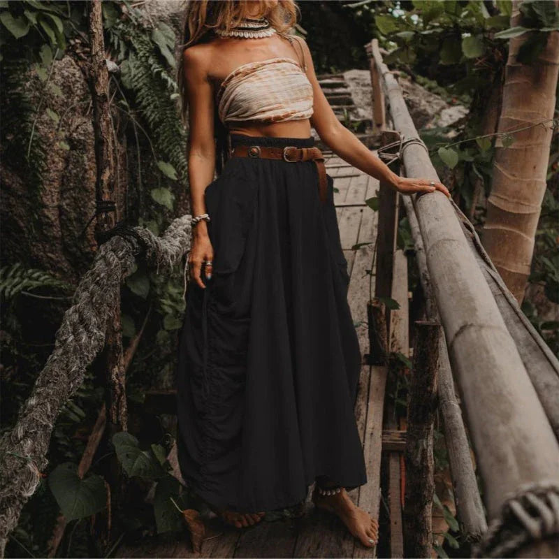 Veloura™ Maxi Skirt — Effortless Elegance with Freedom, Comfort, and Life-Saving Pockets