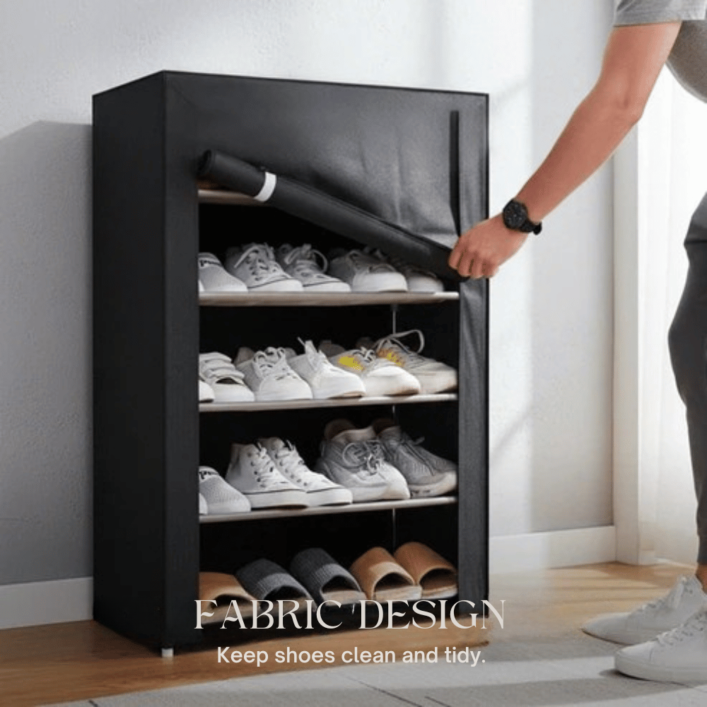 Freestanding Shoe Cabinet | Dustproof Cover | No Tools Needed for Assembly | ShoeGuard