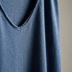 AeroLuxe™ – Lightweight Slub Cotton V-Neck Tee with Raw-Edge Trim