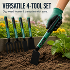 Garden Hand Tool | Anti-Slip Rubber Handle | Shovel, Hoe & Rake | Transplanting & Lawn Care