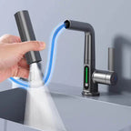 Pull-out Faucet 360° Rotation | LED Temp Display | 5 Spray Settings | Flowsense
