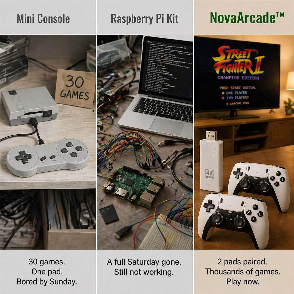 NovaArcade™ — Plug In, Connect, and Duel Through Thousands of Retro Classics