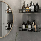 Adhesive Bathroom Shelf | Stainless Steel & Drill-Free | Self-Adhesive | Mountra
