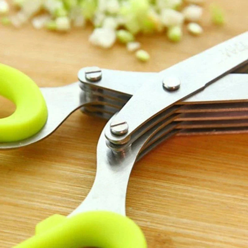 BladeBurst™ Five-Blade Herb Shears — Slice Herbs Fast and Effortlessly for Kitchen Mastery