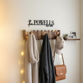 Piano Coat Rack in Wood | Sturdy Walnut & Maple Wood | 8 Hooks Wall-Mounted | Keystrak