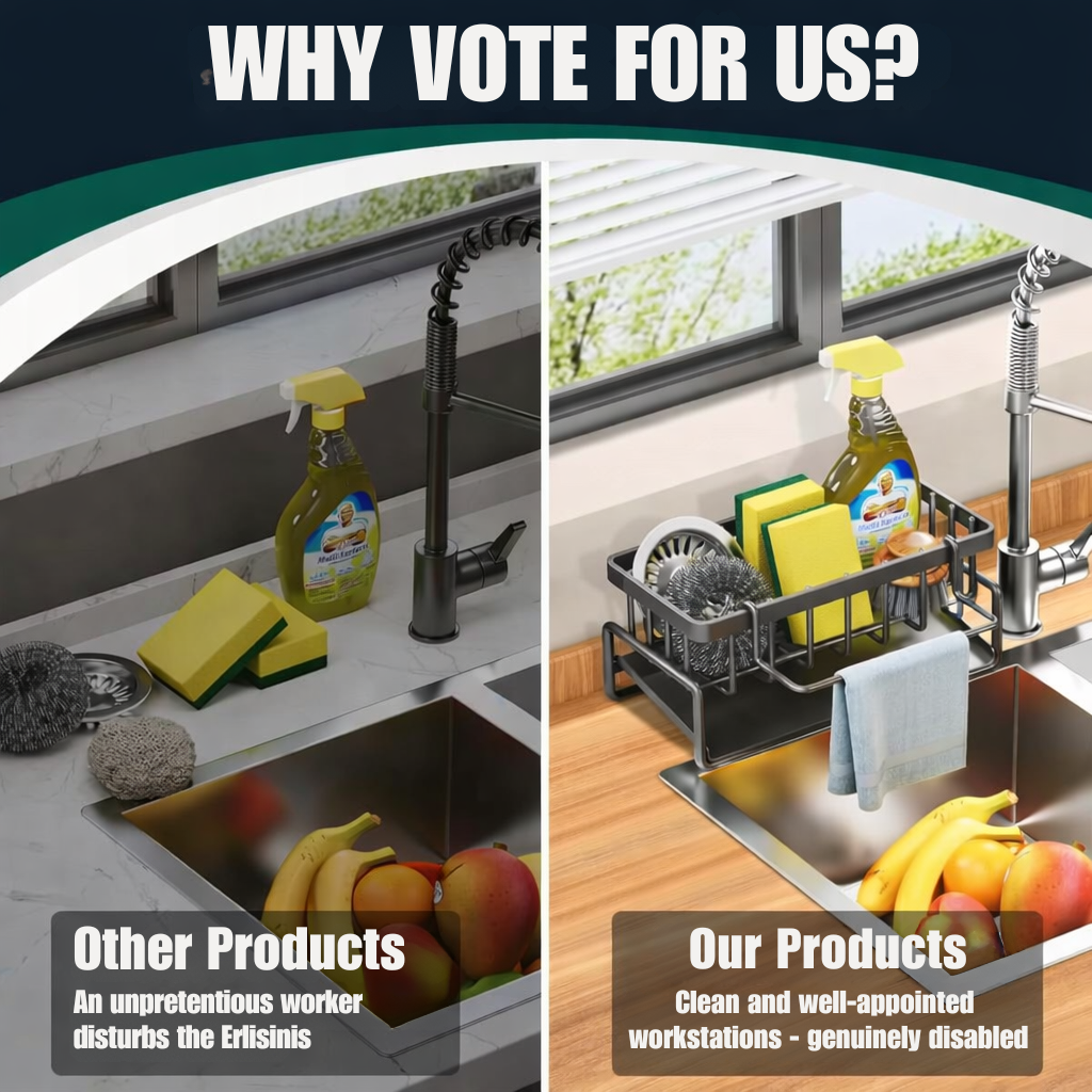 Kitchen Sink Rack | Rust-Resistant | Featuring Towel Holder | AquaRack