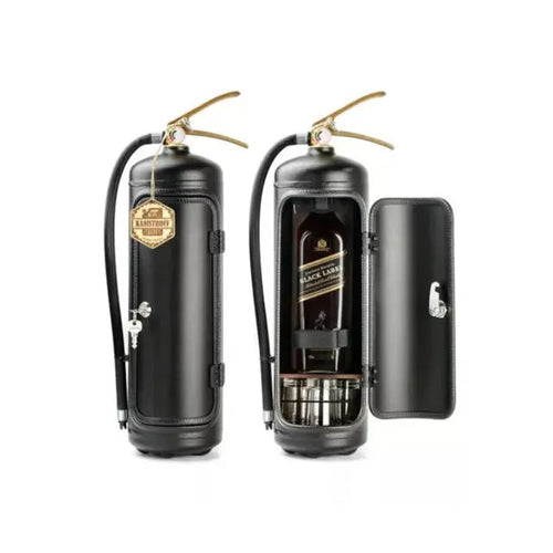 Bottle Holder in Fire Extinguisher Style | Decorative Drink Holder | Hidebar