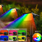 Solar-Powered 3-Mode Weatherproof LED Spotlight (RGB & Warm White)