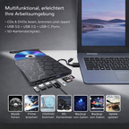 External Drive | Driver-Free Plug and Play | USB C Hub with SD Card Reader | RetroRevive