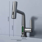 Pull-out Faucet 360° Rotation | LED Temp Display | 5 Spray Settings | Flowsense
