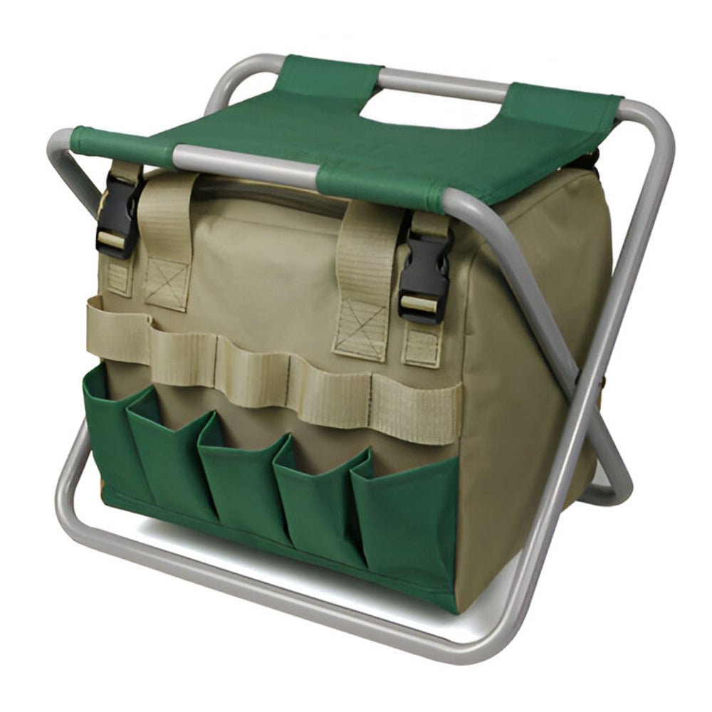 Compact Foldable Garden Tool Set | Oxford | Tool Bag & Stool | Sitwerk