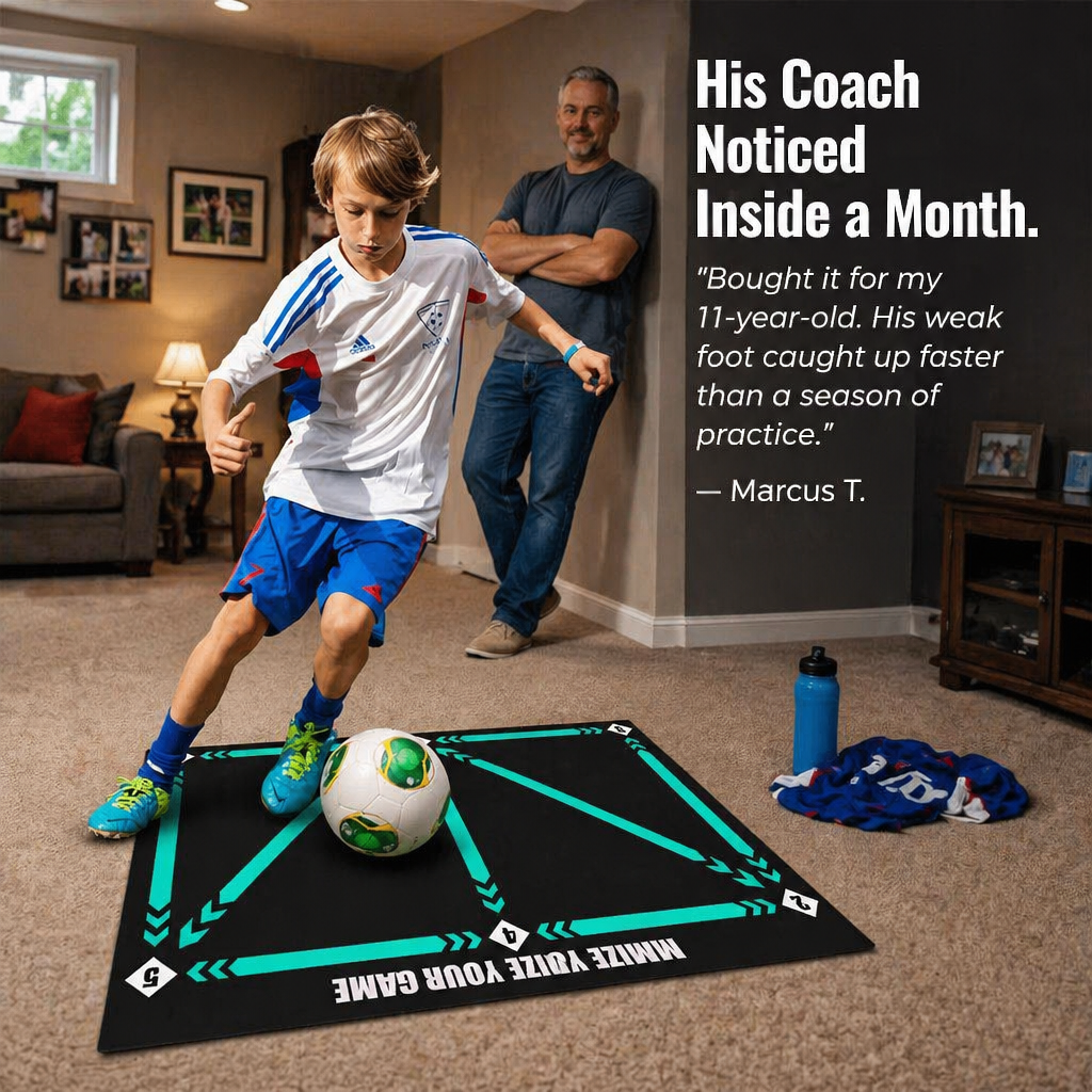 StrideMaster™ — Practice Genuine Match Footwork Right in Your Living Room