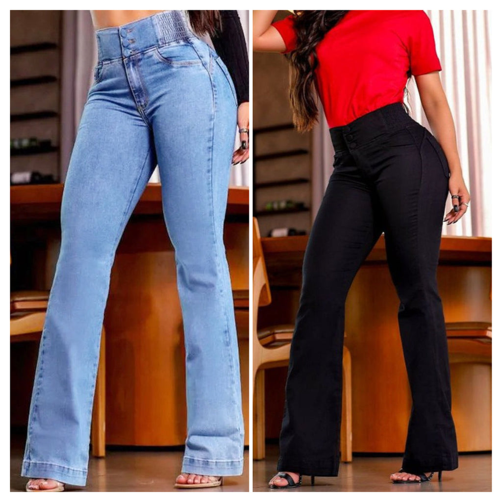 VeloraStretch™ High Waist Flare Jeans — Sculpt Your Curves and Stride with Unstoppable Confidence All Day