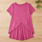 SolaraEase™ – Relaxed Tulip-Hem Top & Shorts Summer Set