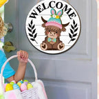 FestivaCharm™ Highland Cow Sign — Instantly Transform Your Door into a Year-Round Celebration That Wows Every Guest