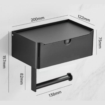Tissue Box | Stainless Steel Toilet Paper Holder | 2-in-1 Holder with Shelf | SteelShelf