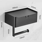 Tissue Box | Stainless Steel Toilet Paper Holder | 2-in-1 Holder with Shelf | SteelShelf