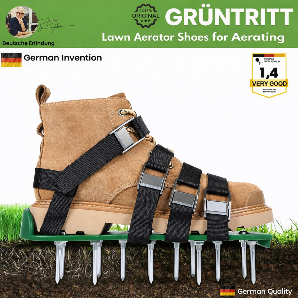 Lawn Aerator Shoes | Spike Strap System | Aerate Lawn as You Walk | Green Step