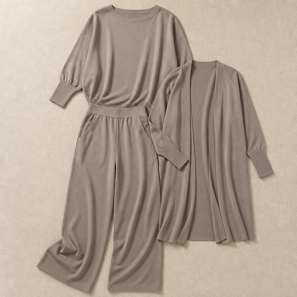VeroLuxe™ Three-Piece Knit Set — Effortless Confidence and Comfort That Moves With You All Day
