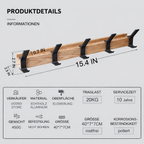 Wall-mounted coat rack with adjustable double hooks | Space-efficient storage | Adjustable double hooks | Nordivo