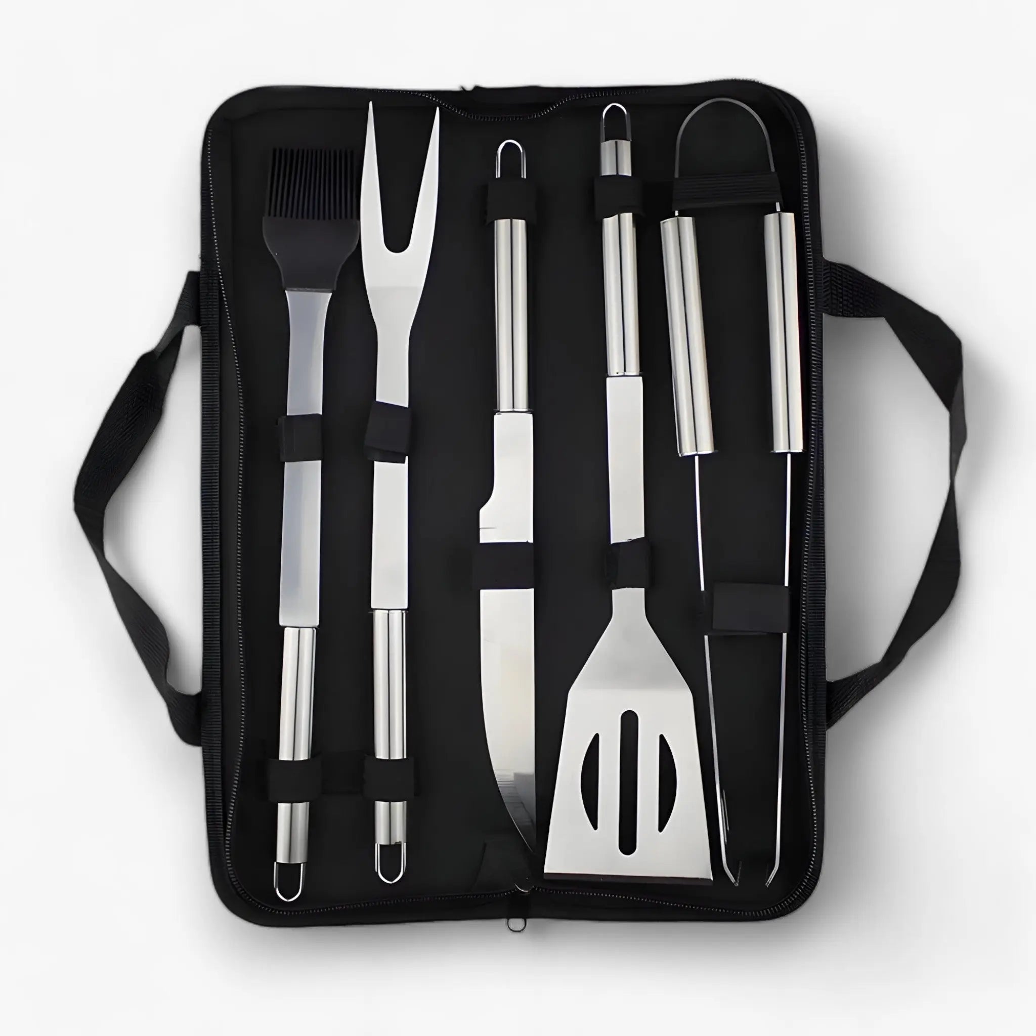 Stainless Steel Grill Tool Set | Includes Carrying Case for Travel | Safe Grip with Heat Shield | RostRanger